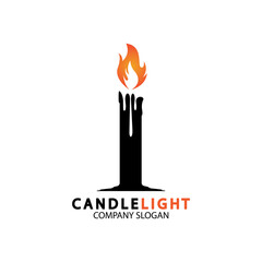Candle light icon logo design vector template