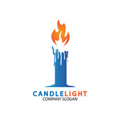 Candle light icon logo design vector template
