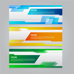 Fototapeta premium Banner abstract corporate business template or banner layout set.