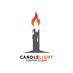 Candle light icon logo design vector template