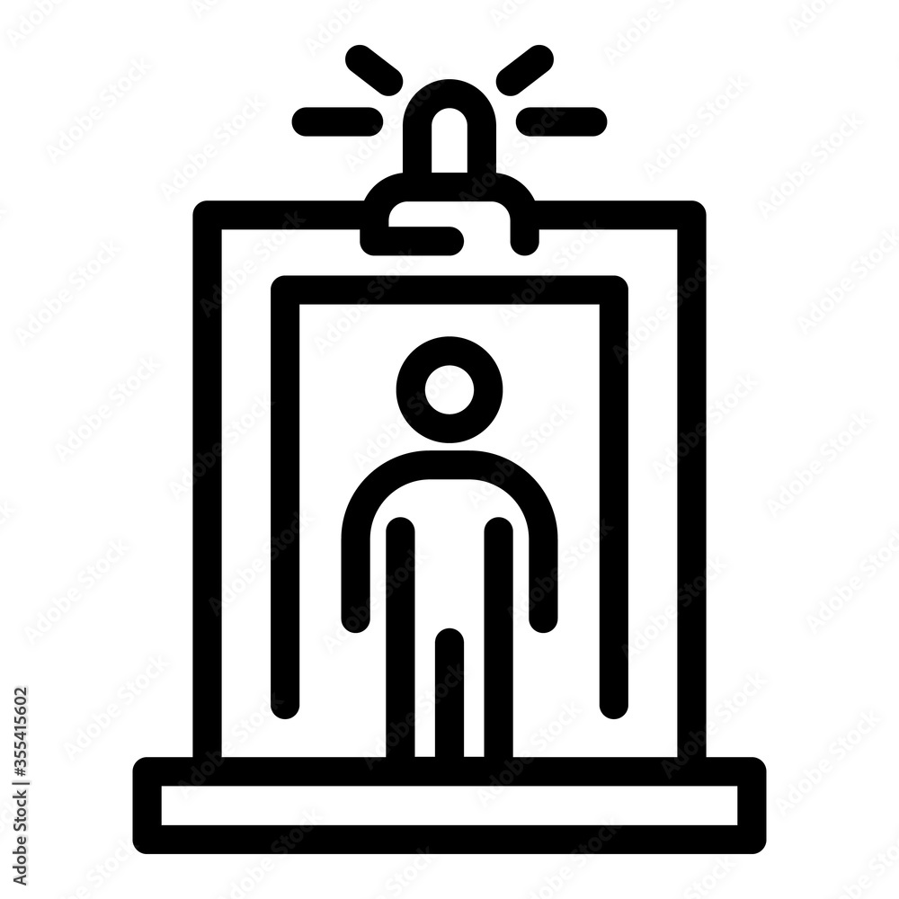 Poster flashlight metal detector icon. outline flashlight metal detector vector icon for web design isolate