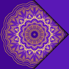 Card Template With Mandala Pattern. For Business Card, Meditation Class. Illustration. Vector