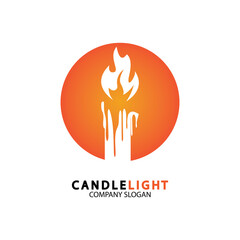Candle light icon logo design vector template