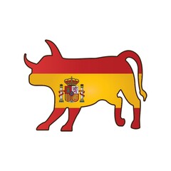 bull with spain flag