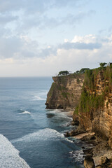 view of the cliff and ocean from top.