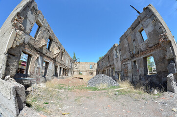 Abandoned Soviet military base in Central Asia.West Bank of Balkhash Lake