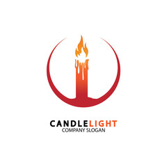 Candle light icon logo design vector template