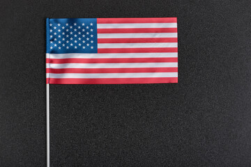 Flag of USA on black background. National Flag of United States of America