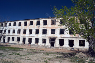 Abandoned Soviet military base in Central Asia.West Bank of Balkhash Lake