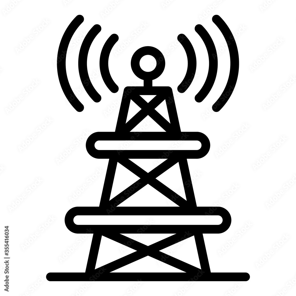 Aufkleber radio tower icon. outline radio tower vector icon for web design isolated on white background