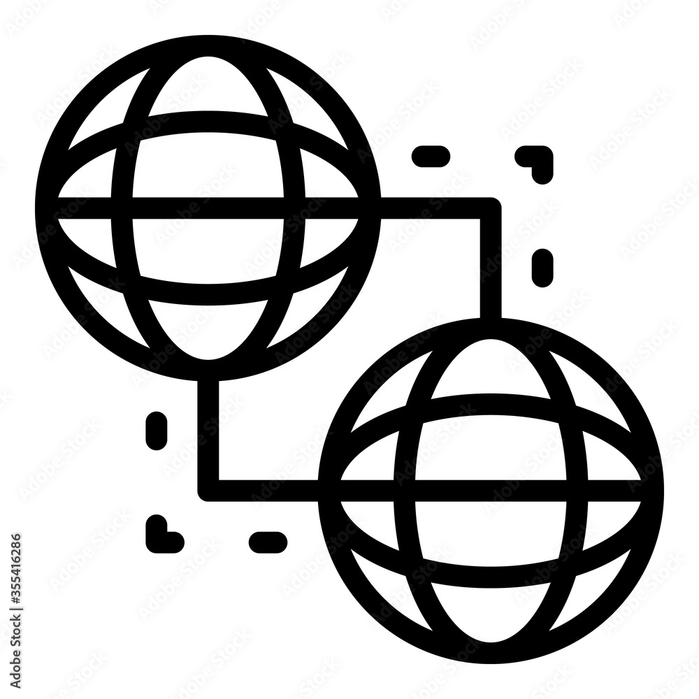 Poster global radio network icon. outline global radio network vector icon for web design isolated on white