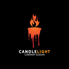 Candle light icon logo design vector template