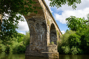 Fototapeta na wymiar The Yarm Railway brick viaduct at Yarm, North Yorkshire