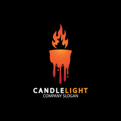 Candle light icon logo design vector template
