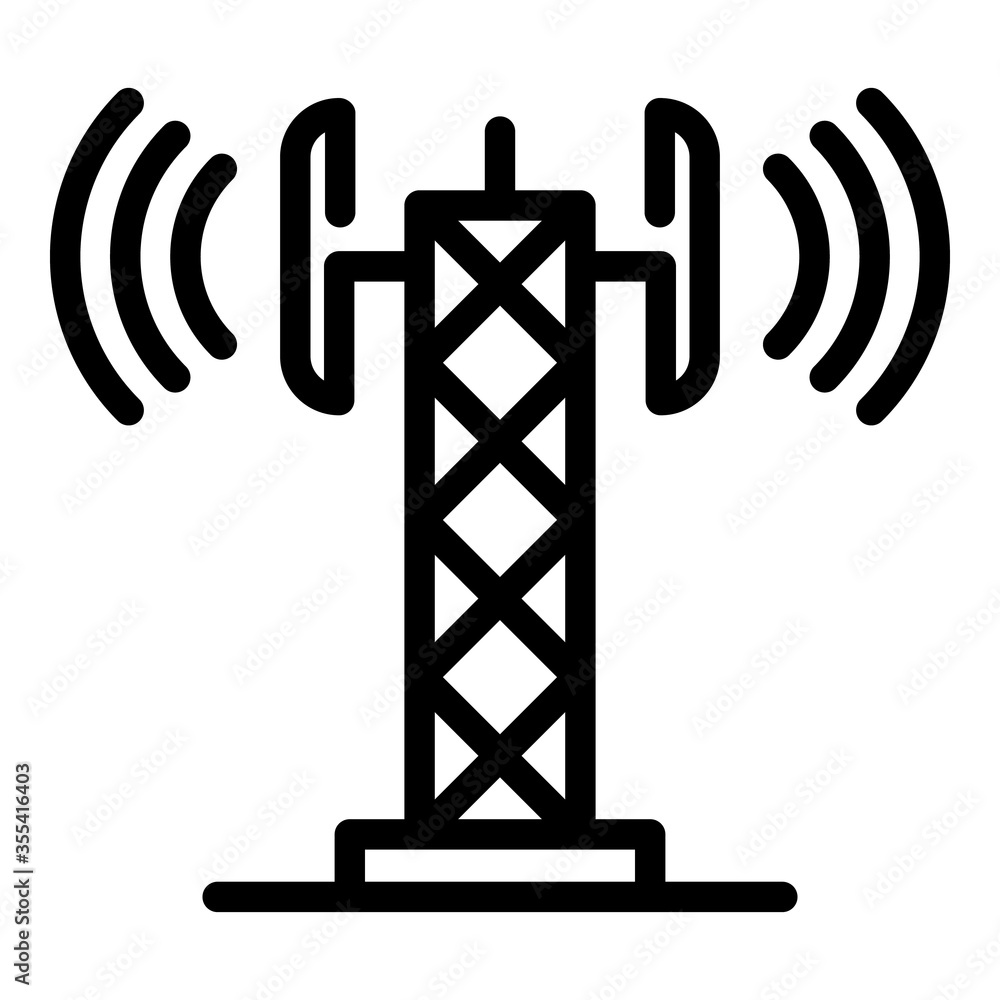 Poster gsm tower radio icon. outline gsm tower radio vector icon for web design isolated on white backgroun