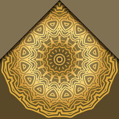 Luxury background. with gold mandala Vector card template.