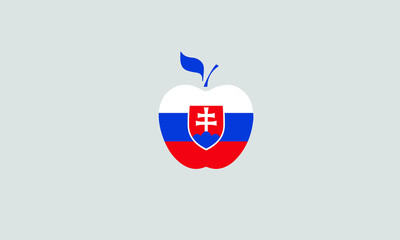 Slovakia apple flag national symbol vector illustration