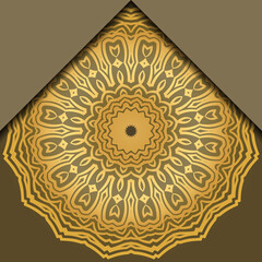 Luxury background. with gold mandala Vector card template.