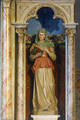 Saint Elizabeth, statue on the high altar in the parish church of the Visitation of the Blessed Virgin Mary in Garesnica, Croatia