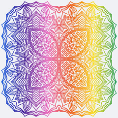 Sacred Oriental Mandala. Color Floral Ornament. Abstract Shapes In Asian Style. Vector Illustration.