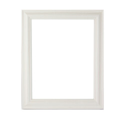 White wooden picture frame Brown wood pattern On a white background