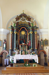 High altar in the parish church of St. Anne in Lobor, Croatia