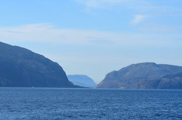 Sognefjord, Norway, Scandinavia. View from the board of Flam - Bergen ferry.