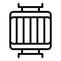 Tire fitting mirror device icon. Outline tire fitting mirror device vector icon for web design isolated on white background