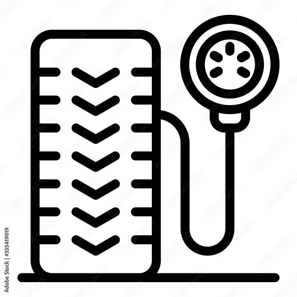 Poster inflate tire icon. outline inflate tire vector icon for web design isolated on white background