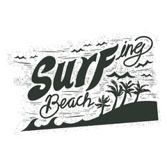 surfing beach typography