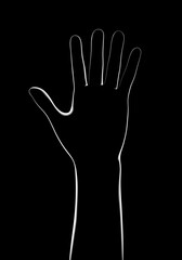 3d rendering. 3d illustration . Human parts with black background . Hand