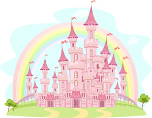 Obraz na płótnie Canvas Sun Rainbow and Air Castle