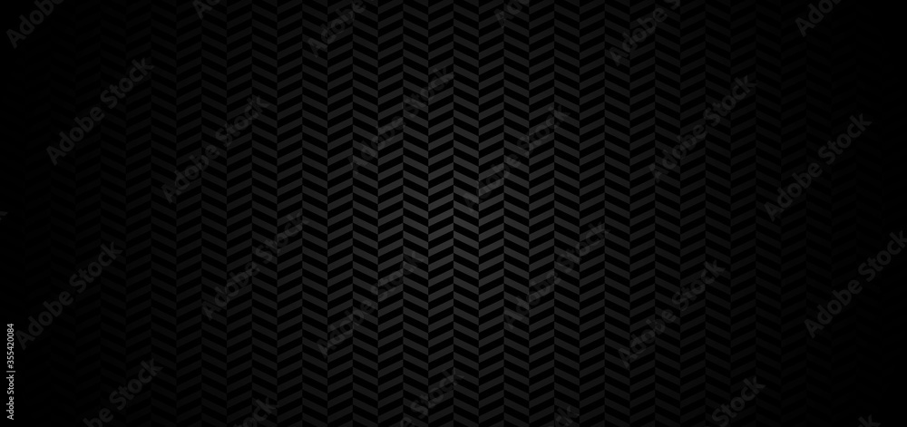 Wall mural abstract chevron pattern on black background with lighting - Wall murals
