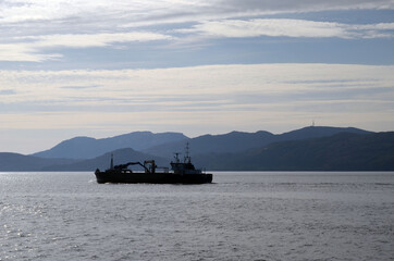 Sognefjord, Norway, Scandinavia. View from the board of Flam - Bergen ferry.