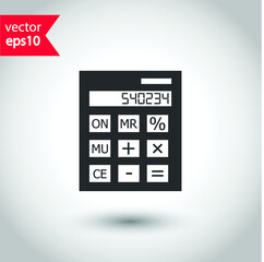 Calculator icon. Mathematics calculator icon. Studio background. EPS 10 vector sign. Calculator symbol pictogram. Calculator flat sign design