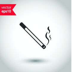 Cigarette vector icon. Cigarette smoke icon. Tobacco symbol. Studio background. EPS 10 vector flat sign design. Cigarette symbol pictogram