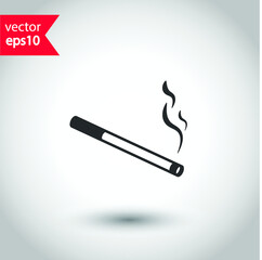 Cigarette vector icon. Cigarette smoke icon. Tobacco symbol. Studio background. EPS 10 vector flat sign design. Cigarette symbol pictogram