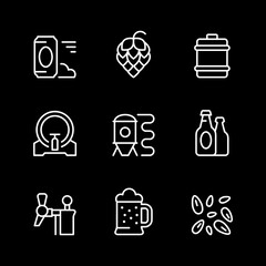 Set line icons of brewery