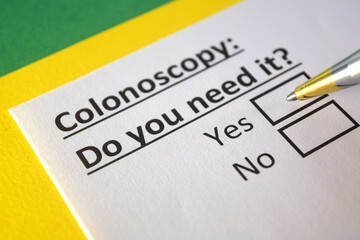 One person is answering question about colonoscopy.