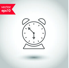 Alarm clock icon. Time vector sign. Clock flat sign design. Clock vector symbol pictogram