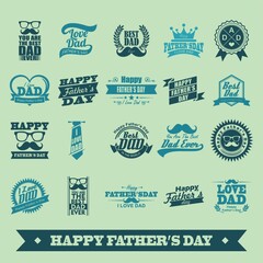 set of happy father's day labels
