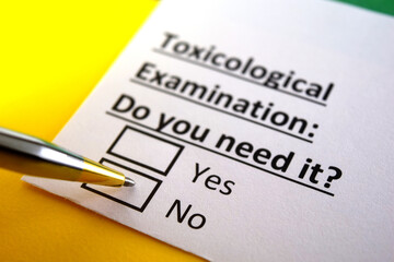 One person is answering question about toxicological examination.
