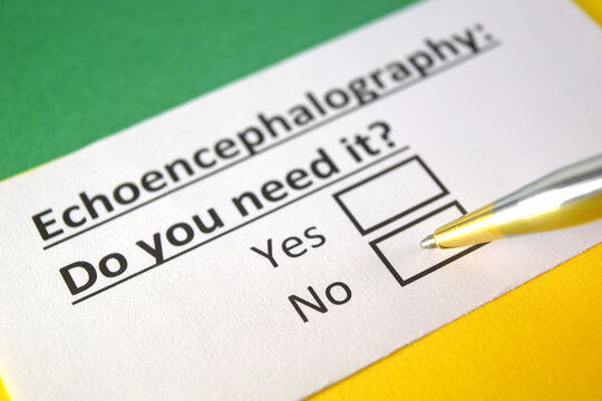 One person is answering question about echoencephalography.