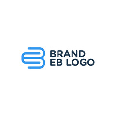 letters EB monogram logo with clean vector line