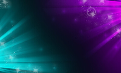 Background image Purple and blue, shimmering white streaks And a small star, an abstract background with cool light