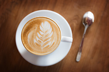 Coffee in the white cup