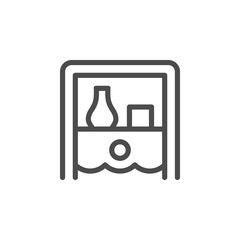 Refrigerator shelf line outline icon