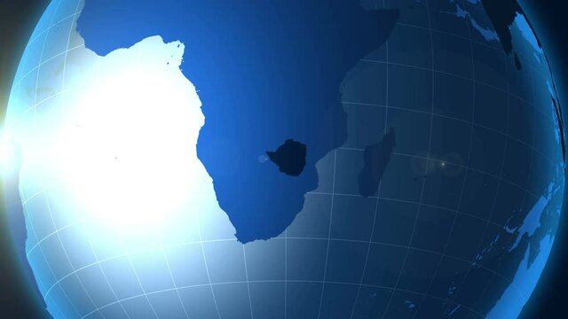 Zimbabwe. Zooming into Republic of Zimbabwe on the globe.