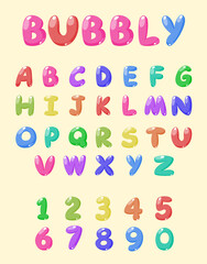 colourful bubbly alphabet set
