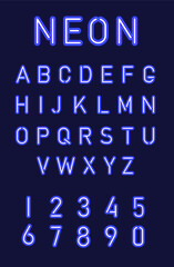 neon vector alphabet set